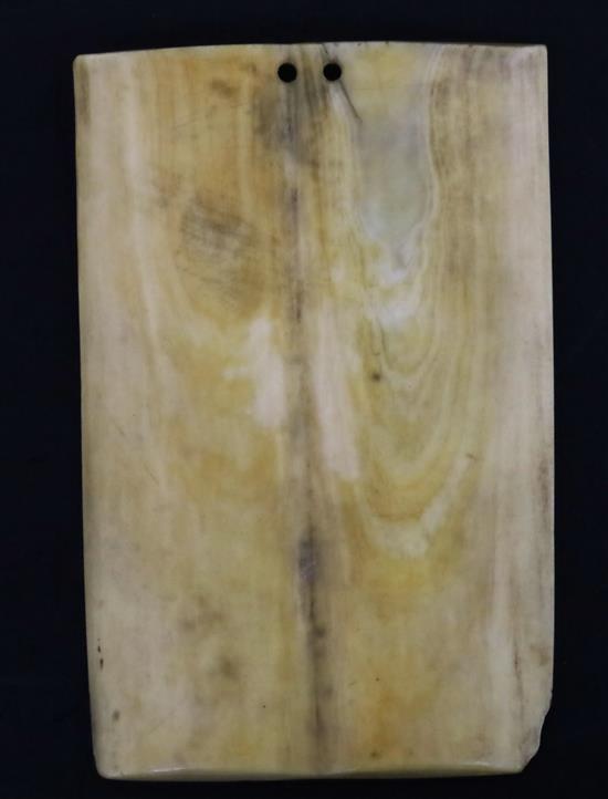 A late 17th / early 18th century Chinese Jesuit relief-carved ivory plaque, The Apotheosis of Mary, 3.75 x 2.25in.